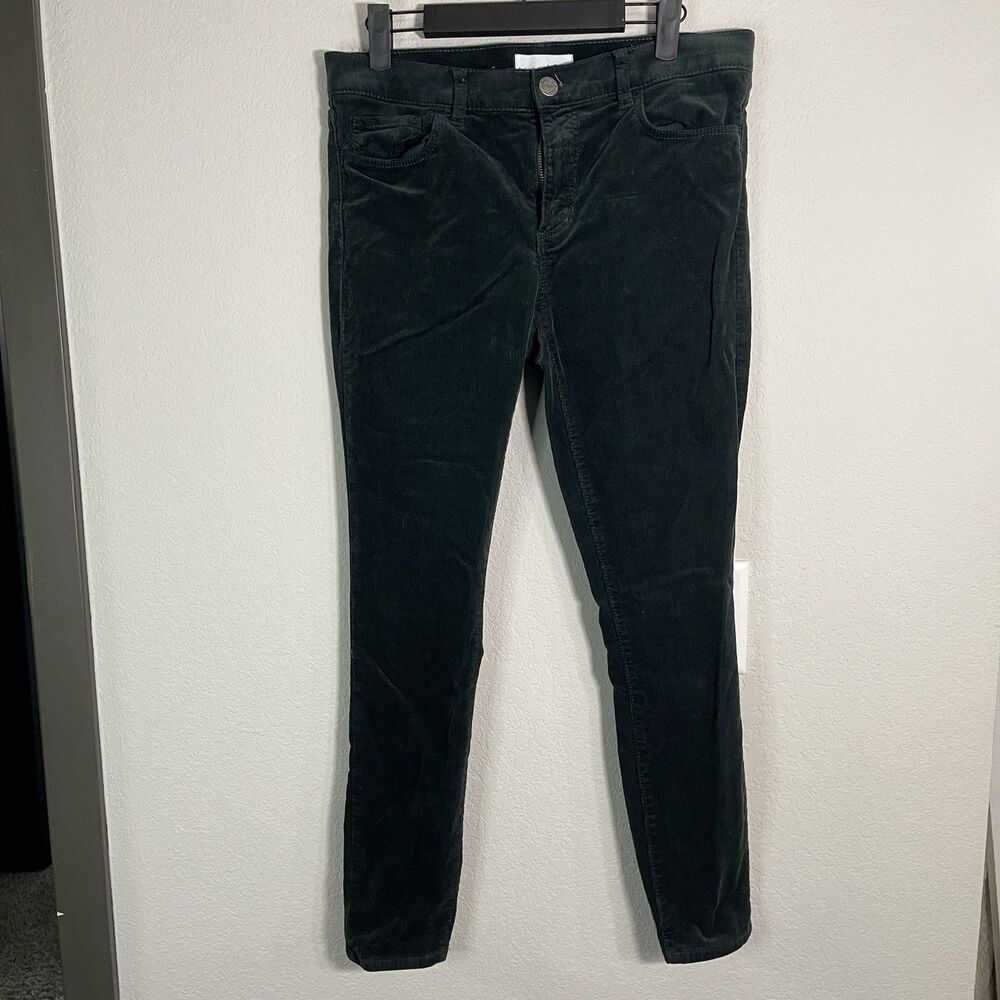 LOFT Corduroy Jeans Size 28/6 Womens Modern Skinny Mid Rise Dark Green